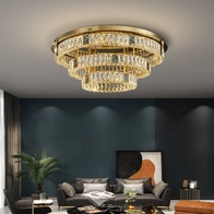 Люстра подвесная CEYHAN 60*35 золотой, хрусталь, металл, LED.