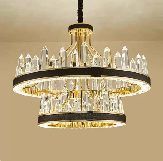 Люстра подвесная ALBENI 50*35 золото, кристалл, металл, LED.