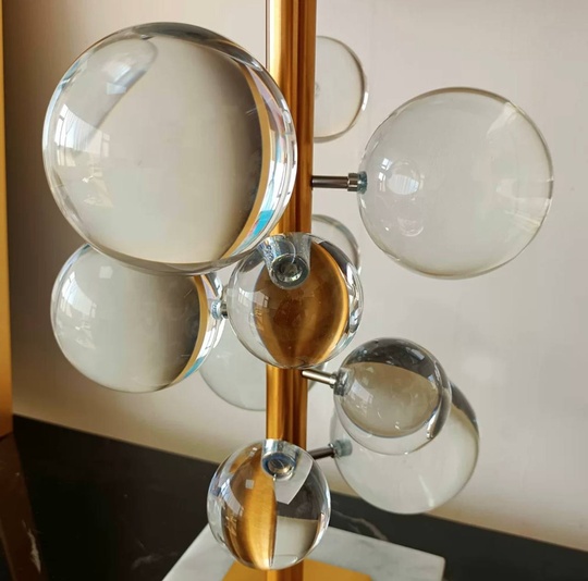 Настольная лампа SOSPESO 35*53, мрамор, кристалл, античная бронза