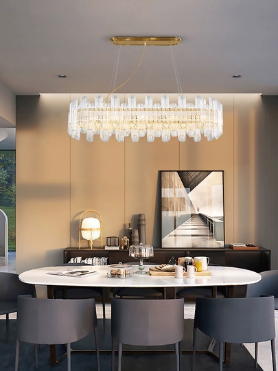 Люстра подвесная ERBIL 100*25 золото, стекло, металл, Е14.