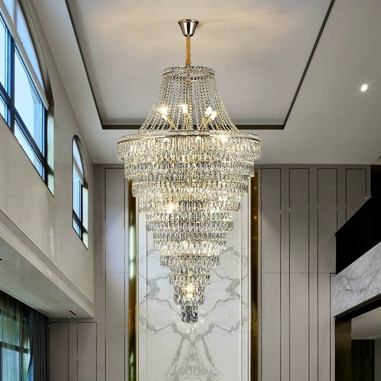 Люстра подвесная, золото, кристалл, VULCAN 150*250 металл, E14.