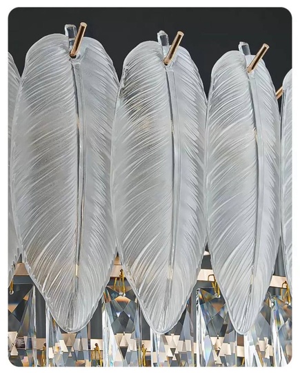 Люстра подвесная BEYAZ 100*35 белый, золото, стекло, металл, Е14.