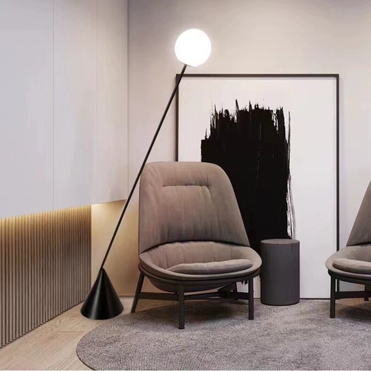 Торшер, черный, белый, Kirsal 30*180, светодиодный, металл, ПММА