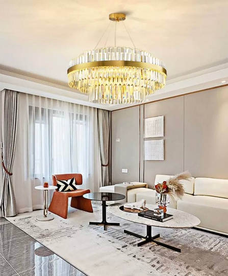 Люстра подвесная, бронза, хрусталь, VINTAGE 100*36, металл, LED.