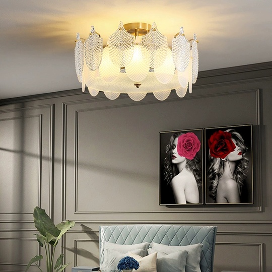 Люстра подвесная, медный, стекло, TUCKER 50*18 металл, E14.