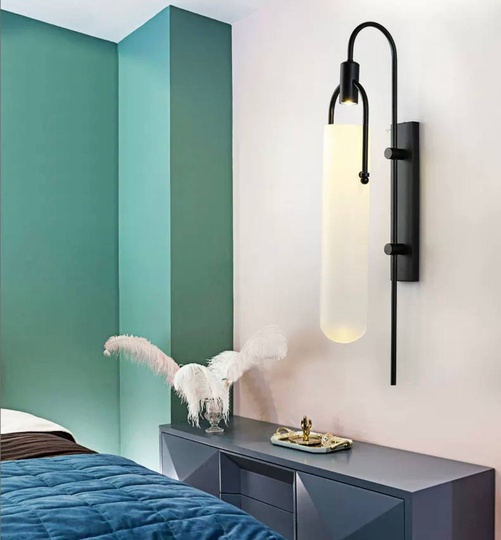 Настенный светильник, БРА DIRENC 21*65, черный, металл, LED.