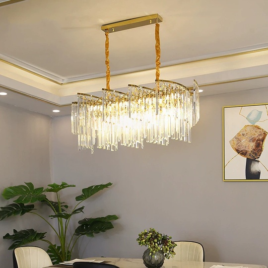 Люстра подвесная, золото, кристалл, KALISTA 80*35, металл, E14.