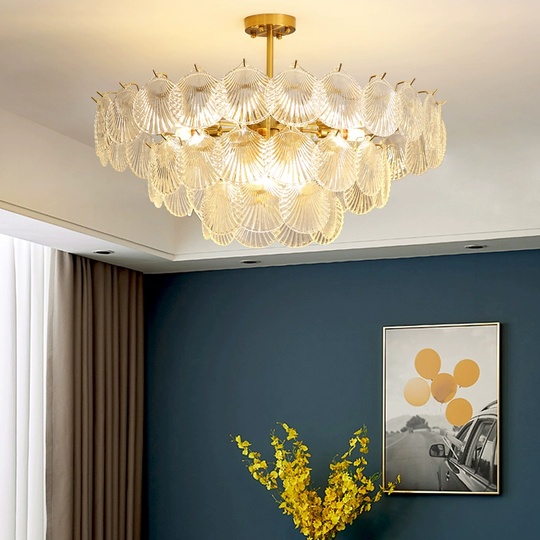 Люстра подвесная, медный, стекло, LUMINOUS 80*37, металл, E14.