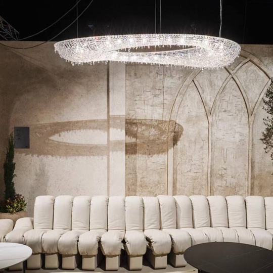 Люстра подвесная, серебро, хрусталь, ZOE 180*91*28 металл, G9.