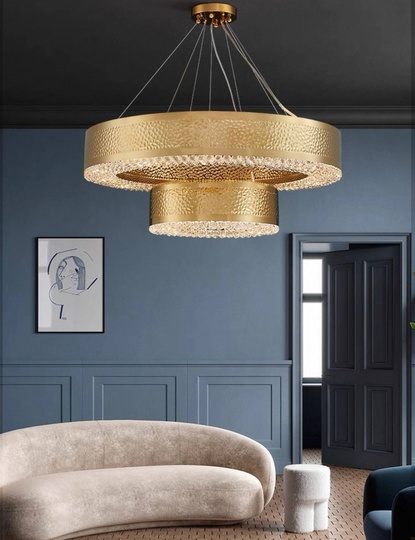 Светильник подвесной золотой Orriva, металл, трос 65 см, 80*45 см, Е14