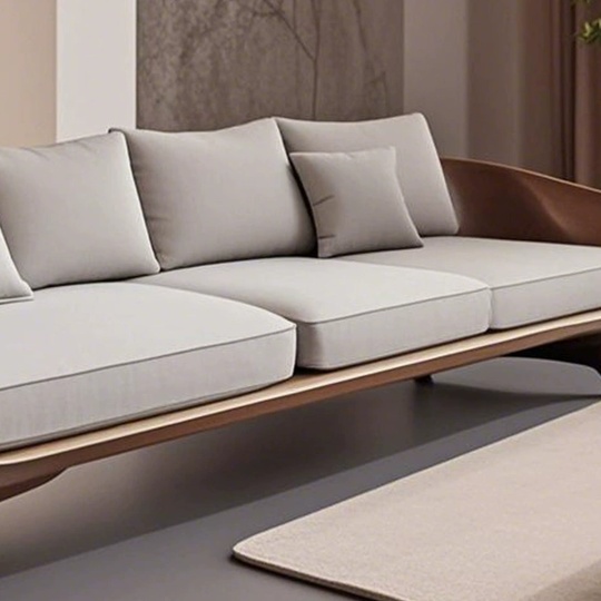 Прямой диван Caitlin темный орех, кожа, 240*85*80 см