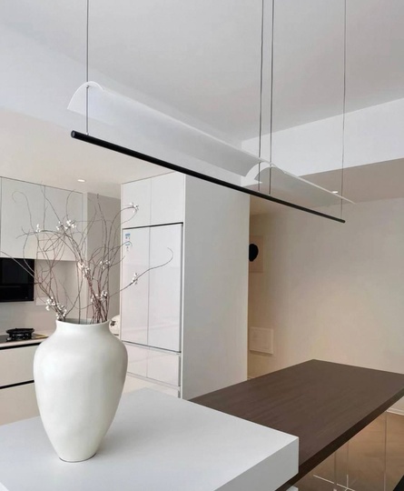 Люстра черная, белая Avelor, металл, 160*13 см, светодиодная, LED