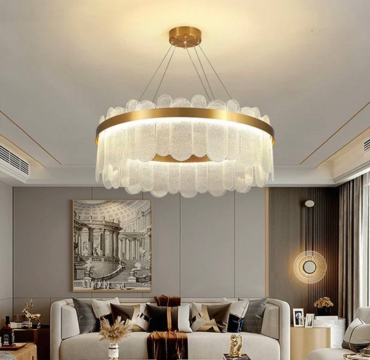 Люстра подвесная, медь, песочно-белый, стекло, DUYGU 80*27, металл, G9.