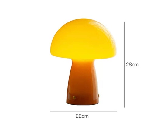 Настольная лампа, BERSA 22*28, оранжевый, стекло