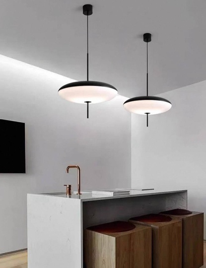 Светильник черный Eluviara, металл, стекло, 50*54 см, Е27