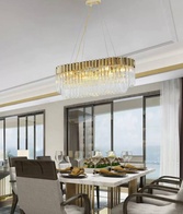 Люстра подвесная, золотой, стекло, AYKUT 120*35, металл, E14.