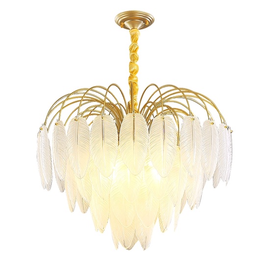 Люстра подвесная FADIME 60*38 золото, стекло, металл, Е14.