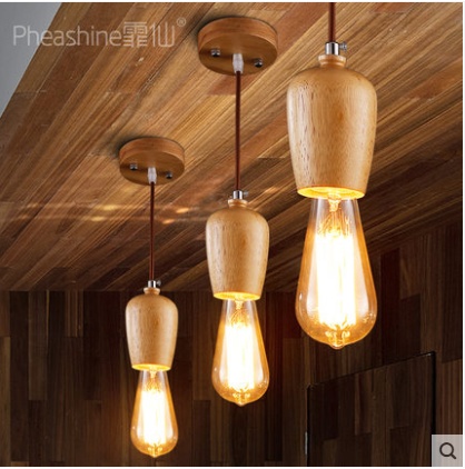 Дизайнерский светильник коричневый Oriqui, 7*10 см, накаливания, E27, дерево, дерево, лофт, коричневый