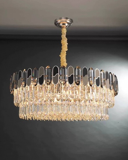 Люстра подвесная, дымчатый, медный, стекло, AYHAN 100*35, металл, E14.