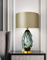 Настольная лампа COSINESS 38*65, глазурь, зеленый пепел, стекло
