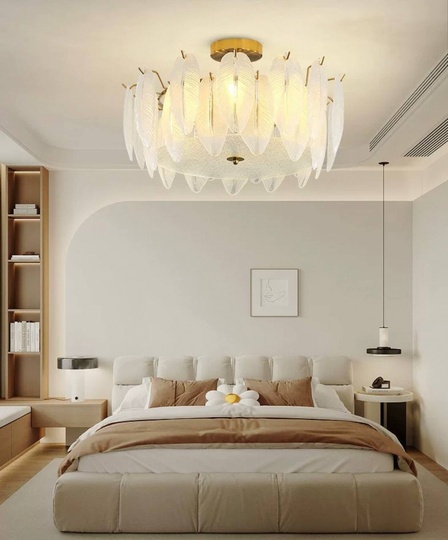 Люстра подвесная, медный, стекло, BUBBLE 40*24, металл, E14.