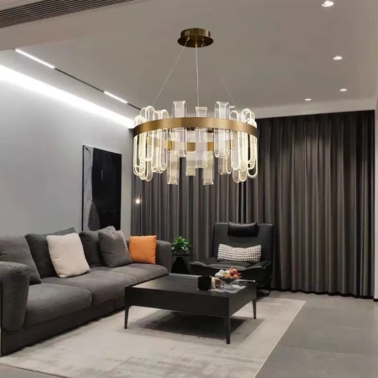 Светильник подвесной медный Evolqua, металл, трос 120 см, 100*30 см, LED