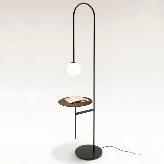 Торшер с полочкой, черный Jake 33*180, светодиодный, G9, металл