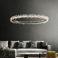 Люстра подвесная, черный, кристалл, WISE 100*120, металл, LED.