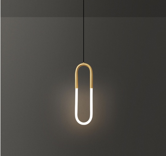 Подвесной светильник золотой, 60*14 см. Rudi Loop - 11 Вт