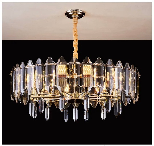 Люстра подвесная ALAGEYIK 76*32 дымчатый, кристалл, металл, Е14.