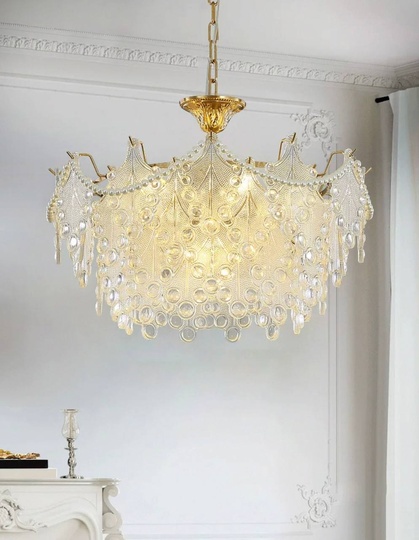 Люстра подвесная, медный, стекло, NEWSBRINGER 80*32, металл, E14.