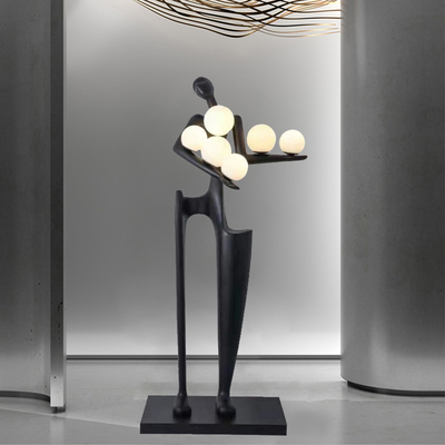 торшер черный светодиодный Beautiful Lady, 70*180 см, E27 из стекловолокна - напольный торшер