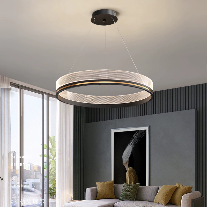 Люстра подвесная, черная, ПММА, MYLES BLACK 80*7, металл, LED